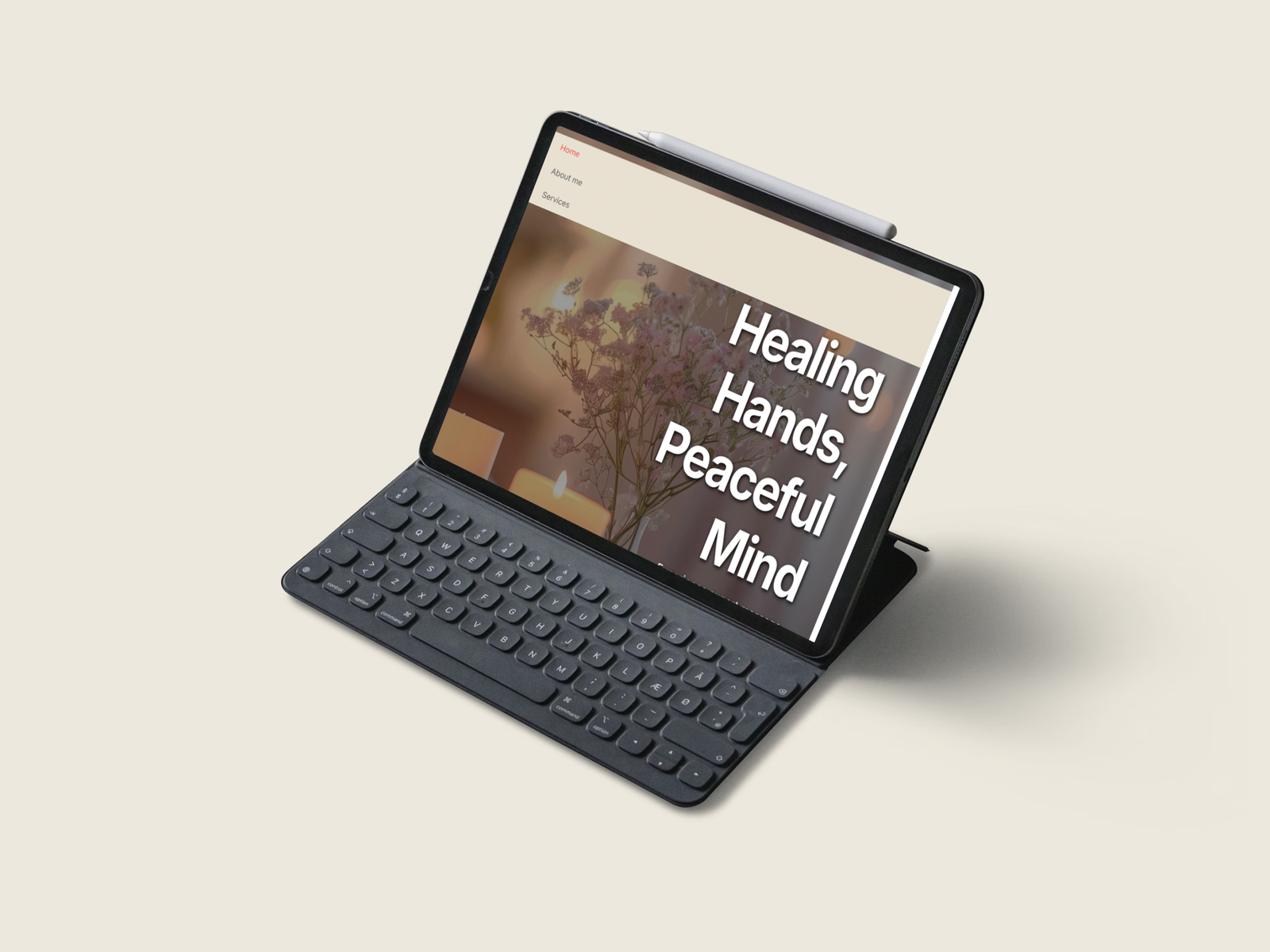 Healing Hands (Tablet) "Massage therapy site with booking integration"